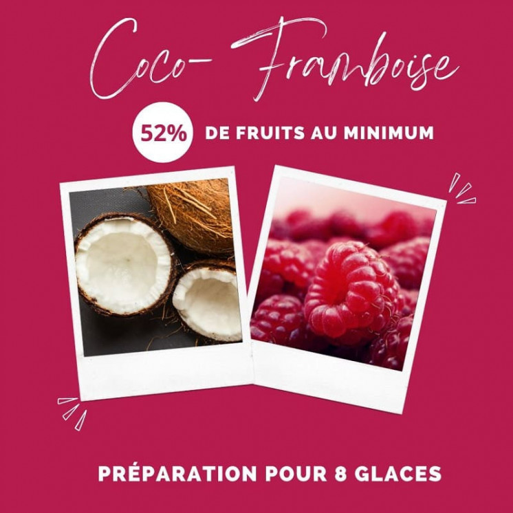 Préparation Glace Coco Framboise