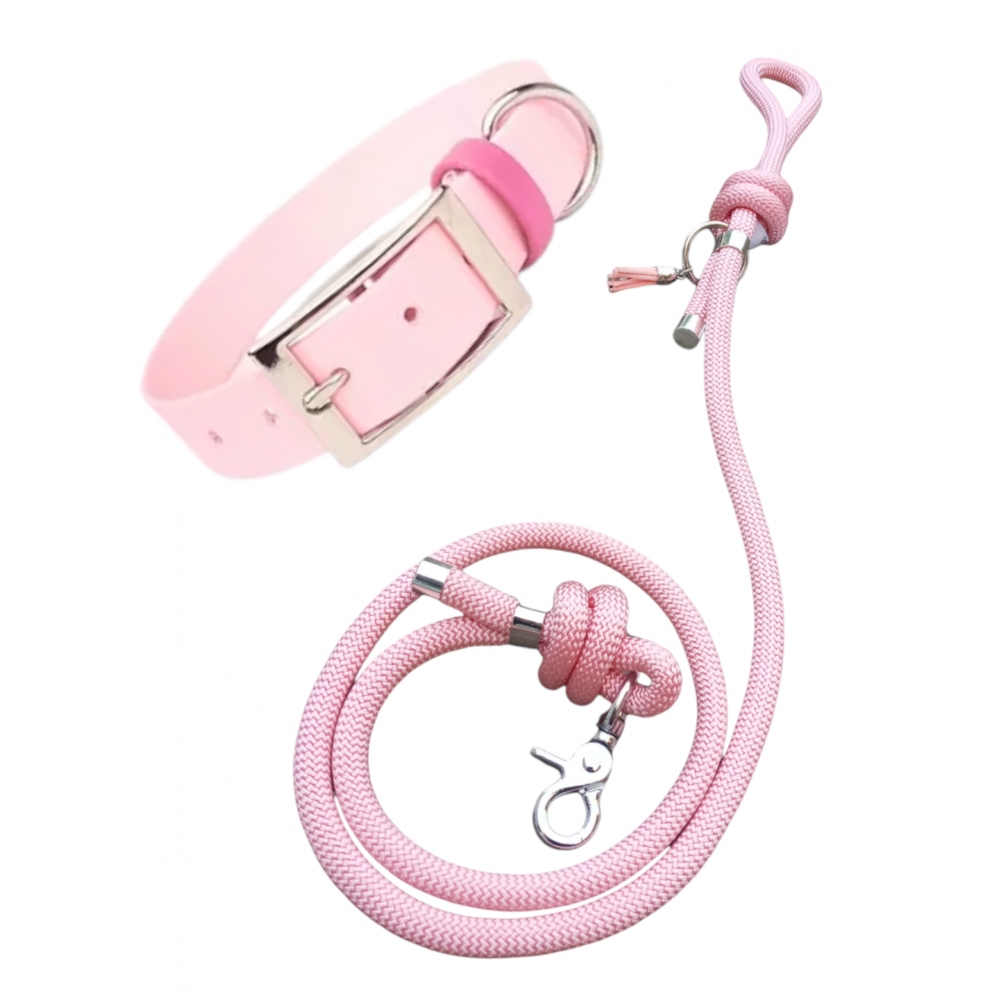 Ensemble collier en biothane rose Barbapapa  et laisse (2ème démarque -25% au lieu de 15%)