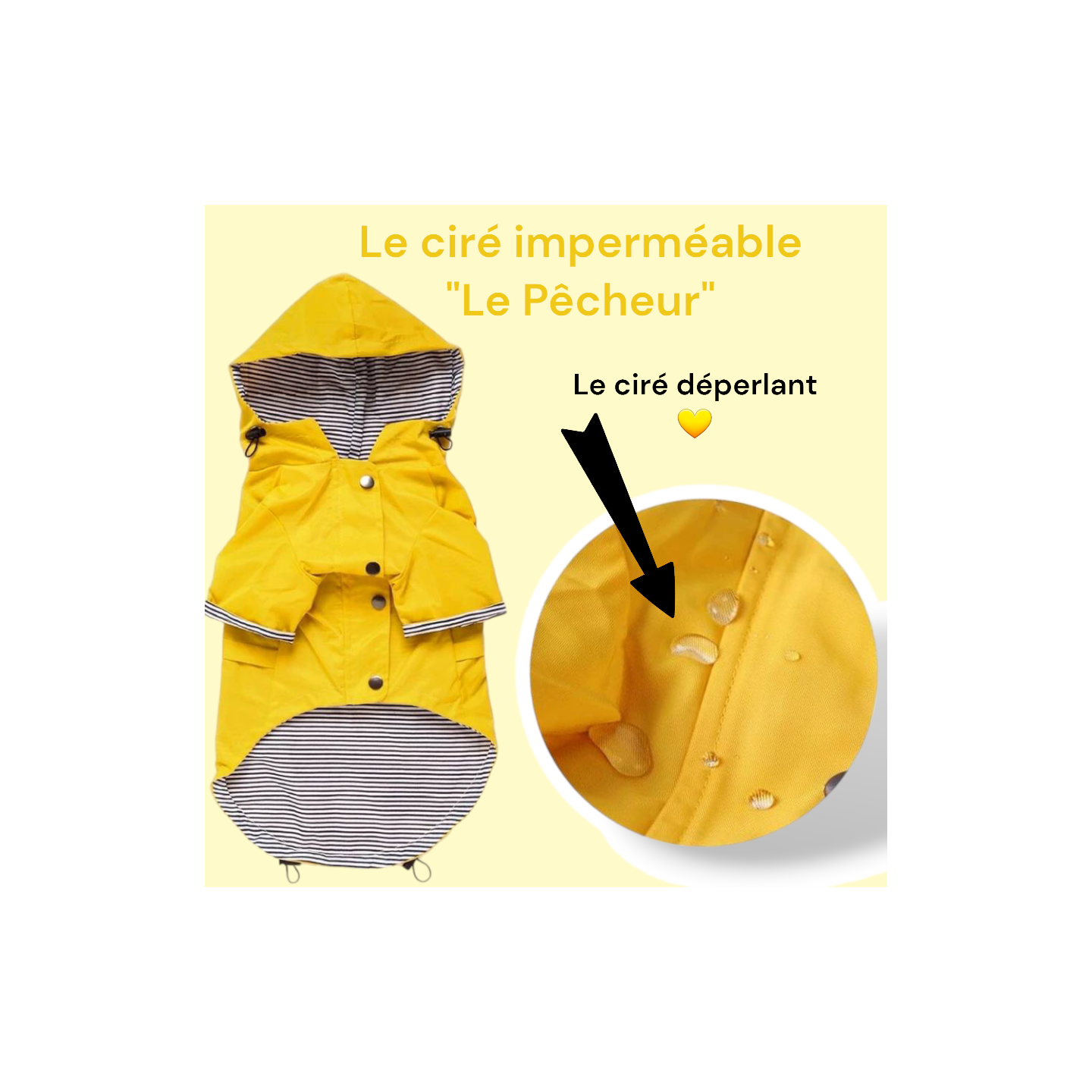 Ciré imperméable  Jaune  "Le Pêcheur"